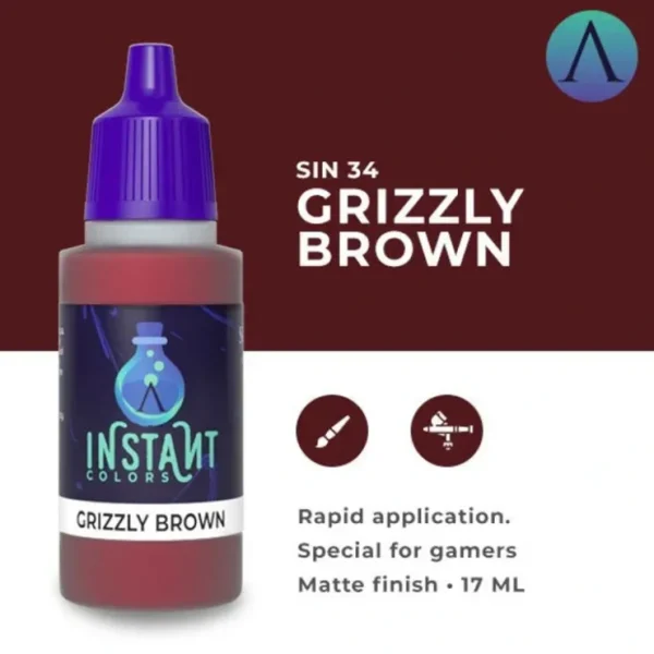 Discount Instant Colors: Grizzly Brown S75 SIN-34 - Miniature Marvels: Airplane Models & Painted Dice Paint