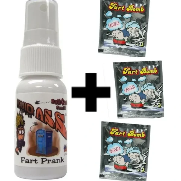 Hot 1 iquid Ass Spray Mister Bottle + 3 Stink Smell Fart Bombs ~ (COMBO SET!) - Miniature Marvels: Airplane Models & Painted Dice Egpull