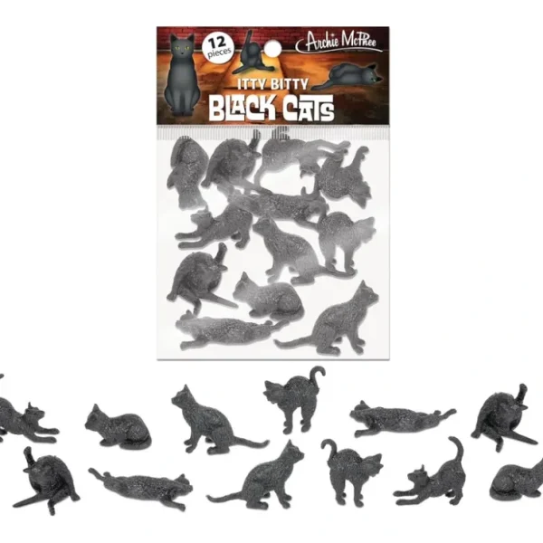 Discount Itty Bitty Black Cats (Bag of 12) - Tiny Figurines Arts & Crafts - Archie McPhee - Miniature Marvels: Airplane Models & Painted Dice Egpull