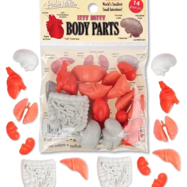 Sale Itty Bitty Body Parts (Bag of 14) Tiny Figurines Craft Art Toys - Archie McPhee - Miniature Marvels: Airplane Models & Painted Dice Egpull