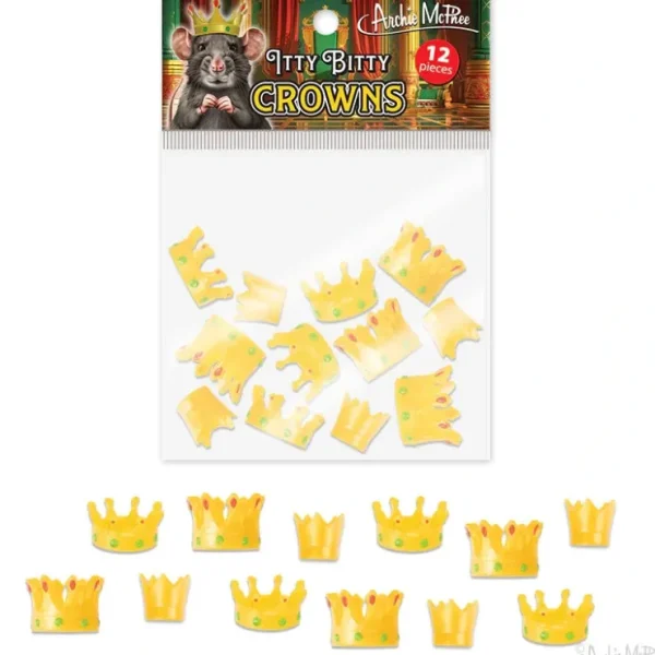 Sale Itty Bitty Crowns (Bag of 12) King & Queen Finger Figurines - Archie McPhee - Miniature Marvels: Airplane Models & Painted Dice Egpull