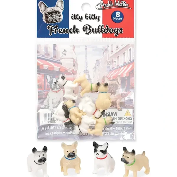 Shop Itty Bitty French Bulldogs (Bag of 8) - Tiny Cute Dog Figurines - Archie McPhee - Miniature Marvels: Airplane Models & Painted Dice Egpull