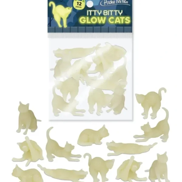 Store Itty Bitty Glow in Dark Cats (Bag of 12) - Crafts & Art Figurine - Archie McPhee - Miniature Marvels: Airplane Models & Painted Dice Egpull