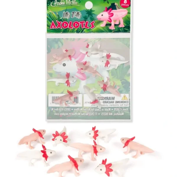 Outlet Itty Bitty Happy Axolotls (Bag of 8) - Tiny Figurines Crafts - Archie McPhee - Miniature Marvels: Airplane Models & Painted Dice Egpull