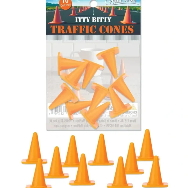 Best Sale Itty Bitty Traffic Cones (Bag of 10) - Construction Figurine Toys -Archie McPhee - Miniature Marvels: Airplane Models & Painted Dice Egpull