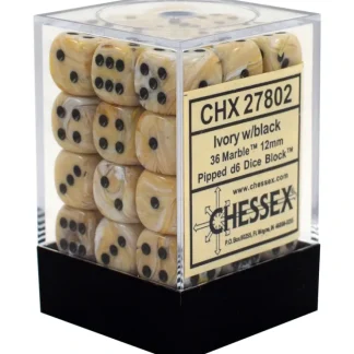 Flash Sale Ivory / Black: Marble 36d6 12mm Dice Block CHX 27802 - Miniature Marvels: Airplane Models & Painted Dice Dice