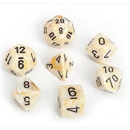 Shop Ivory with Black: Marble Polyhedral Dice Set (7's) CHX 27402 - Miniature Marvels: Airplane Models & Painted Dice Dice