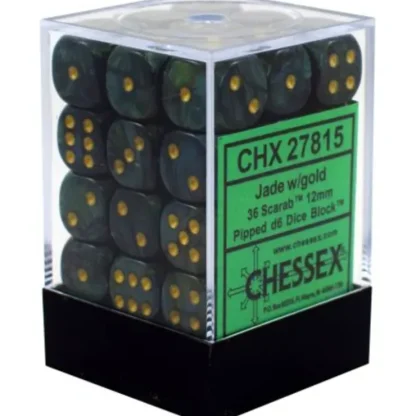 Best Sale Jade / Gold: Scarab 36d6 12mm Dice Block CHX 27815 - Miniature Marvels: Airplane Models & Painted Dice Dice