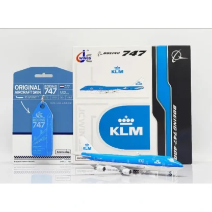 JC Wings JC4KLM0117 1:400 KLM Boeing 747-400 PH-BFG "100" (with limited edition Aviationtag) - Miniature Marvels: Airplane Models & Painted Dice* Airplane Model