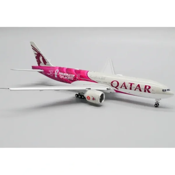 JC Wings XX40011A 1:400 Qatar Airways Boeing 777-200LR 2022 World Cup Theme (Flaps Down) - Miniature Marvels: Airplane Models & Painted Dice* Airplane Model