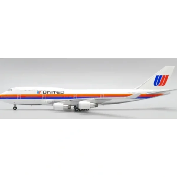 JC Wings XX40088A 1:400 United Airlines Boeing 747-400 "Saul Bass" N185UA (Flaps Down) - Miniature Marvels: Airplane Models & Painted Dice* Airplane Model