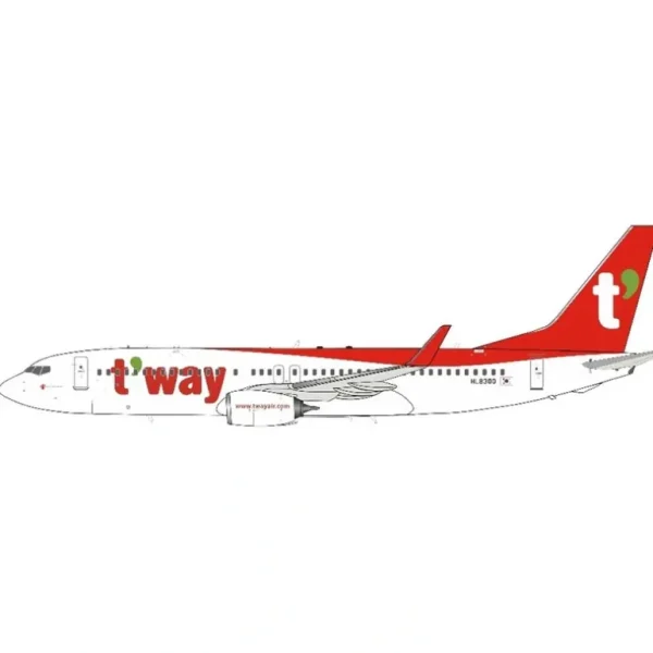 JFox JF-737-8-034 1:200 T'Way Boeing 737-800 HL8300 - Miniature Marvels: Airplane Models & Painted Dice* Airplane Model