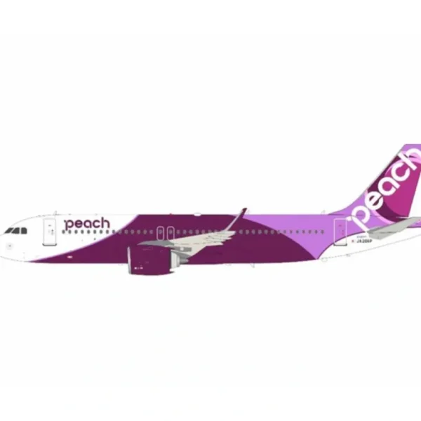 Jfox JF-A320-048 1:200 A320 Neo Peach Airlines JA206P - Miniature Marvels: Airplane Models & Painted Dice* Airplane Model
