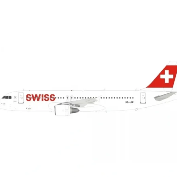 Jfox JF-A320-028 1:200 A320-200 Swiss Air HB-IJK - Miniature Marvels: Airplane Models & Painted Dice* Airplane Model