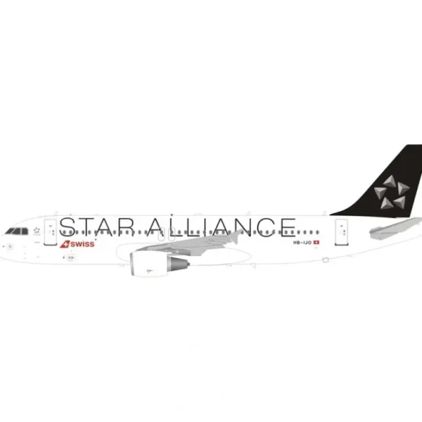 Jfox JF-A320-009 1:200 A320-200 Swiss Air HB-IJO - Miniature Marvels: Airplane Models & Painted Dice* Airplane Model