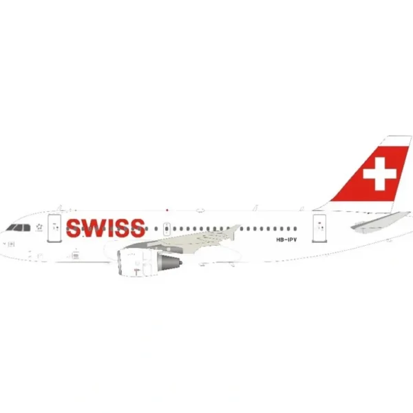 JFox JF-A319-012 1:200 Swiss Airbus A319 HB-IPV - Miniature Marvels: Airplane Models & Painted Dice* Airplane Model