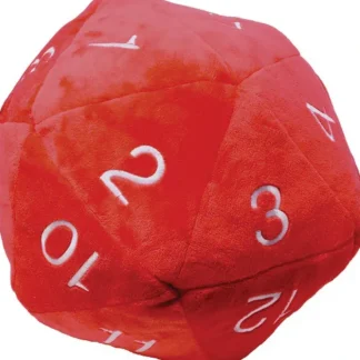 New Jumbo D20 Novelty Dice Plush - Red with White - Miniature Marvels: Airplane Models & Painted Dice Accessories