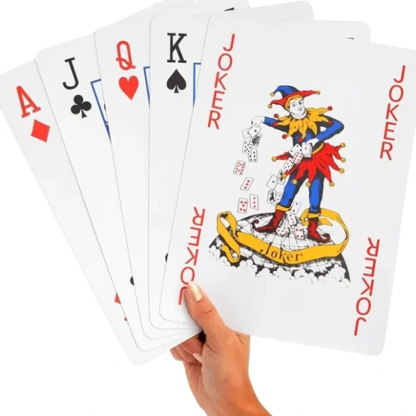 Cheap JUMBO MASSIVE SIZE PLAYING CARDS - FULL DECK with Jokers - Funny Novelty Cards - Miniature Marvels: Airplane Models & Painted Dice Egpull