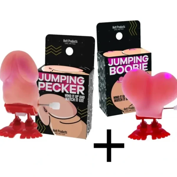 Cheap 1 Jumping Boobie & 1 Pecker - Wind up Set - Funny Hen Party Novelty Adult Gift - Miniature Marvels: Airplane Models & Painted Dice Egpull