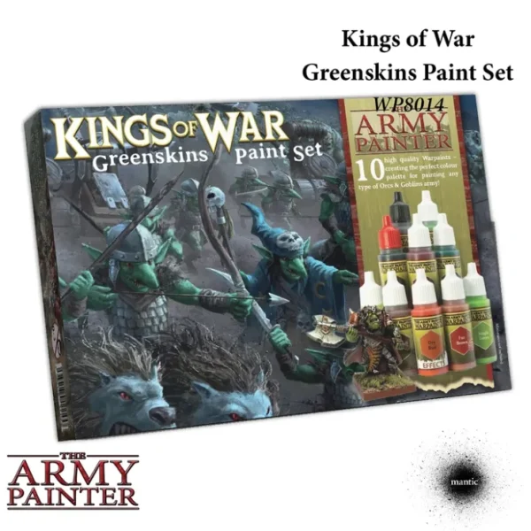 New Kings of War - Greenskins Paint Set: License Warpaints TAP WP8014 - Miniature Marvels: Airplane Models & Painted Dice Paint