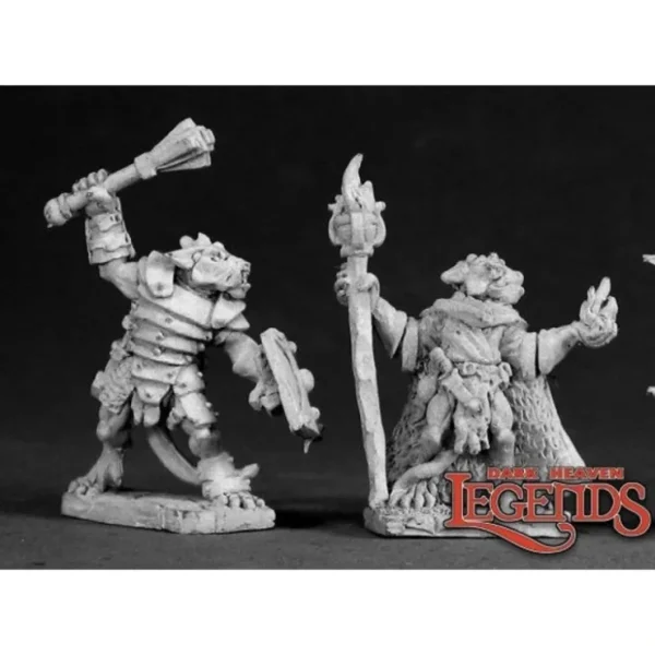 New Kobold Leader and Sorcerer: Dark Heaven Legends RPR 03024 - Miniature Marvels: Airplane Models & Painted Dice Miniature