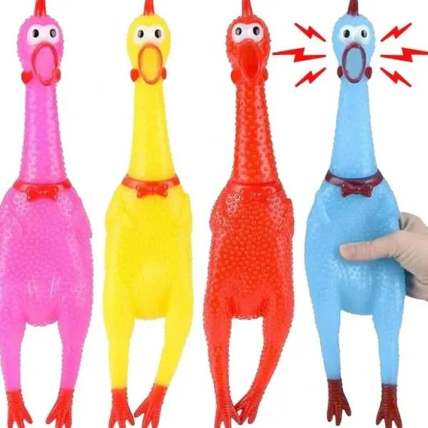 Cheap 4 LARGE COLOR 16" RUBBER CHICKEN SQUEAK Screaming Sound Squeeze Dog Toy Novelty - Miniature Marvels: Airplane Models & Painted Dice Egpull