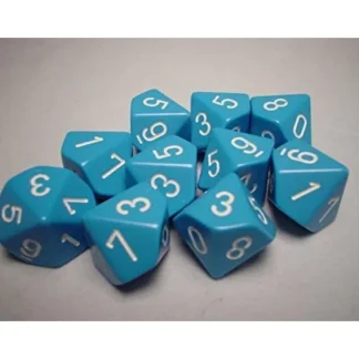 Store Light Blue / White: Opaque d10 Dice Set (10's) CHX 26216 - Miniature Marvels: Airplane Models & Painted Dice Dice