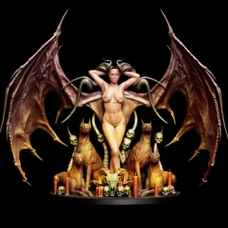Shop Lilith with dogs, 32mm - Miniature Marvels: Airplane Models & Painted Dice Miniature