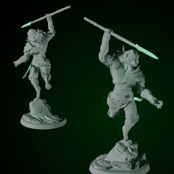 Hot Lion Warrior Attacking - Miniature Marvels: Airplane Models & Painted Dice Miniature