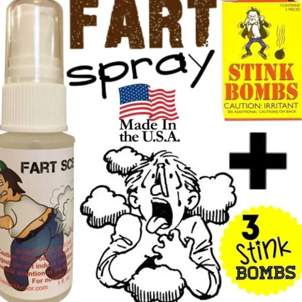 Flash Sale 1 Liquid Fart Spray Scent Bottle Mister + 3 Stink Bomb Ass Smelly Crap ~ COMBO - Miniature Marvels: Airplane Models & Painted Dice Egpull