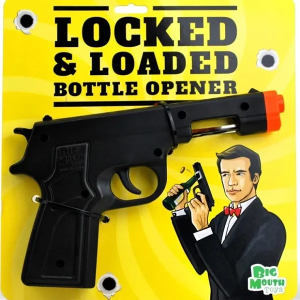 Cheap Locked & Loaded Gun Beer Bottle Cap Opener - 007 James Bond Bar Tool - BigMouth - Miniature Marvels: Airplane Models & Painted Dice Egpull