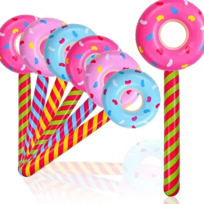 Hot 12 Lollipop Suckers inflatable Birthday donut holes Wonka CANDYLAND valentine - Miniature Marvels: Airplane Models & Painted Dice Egpull