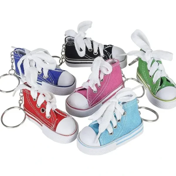 New Lot of 120 Canvas Sneaker Tennis Basketball Shoe Keychain Party Prize Favors - Miniature Marvels: Airplane Models & Painted Dice Egpull