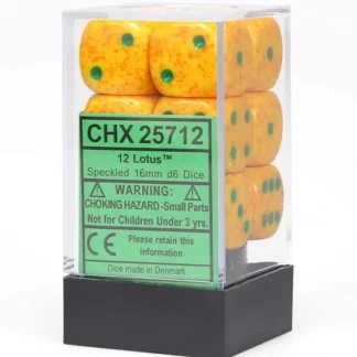 New Lotus: Speckled 12d6 16mm Dice Set CHX 25712 - Miniature Marvels: Airplane Models & Painted Dice Dice