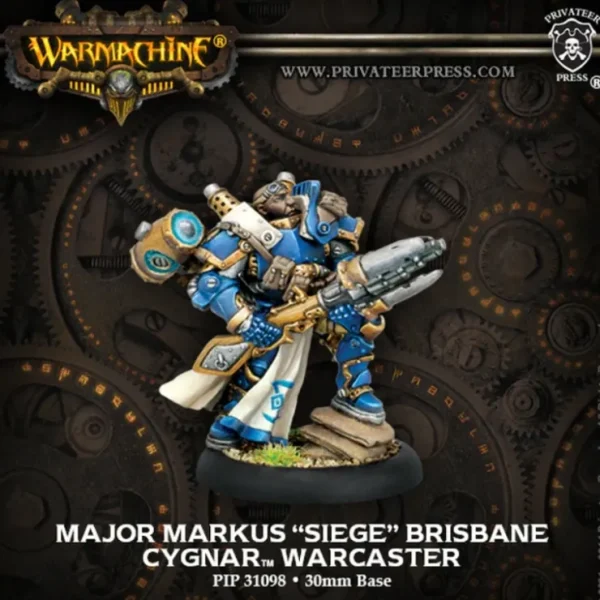 Hot Major Markus "Siege" Brisbane: Cygnar - Warcaster PIP 31098 - Miniature Marvels: Airplane Models & Painted Dice Miniature