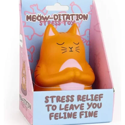 New Meow-Ditation Cat Kitty Stress Fidget Toy Large Stress Relief ~ Funny Gift - Miniature Marvels: Airplane Models & Painted Dice Egpull