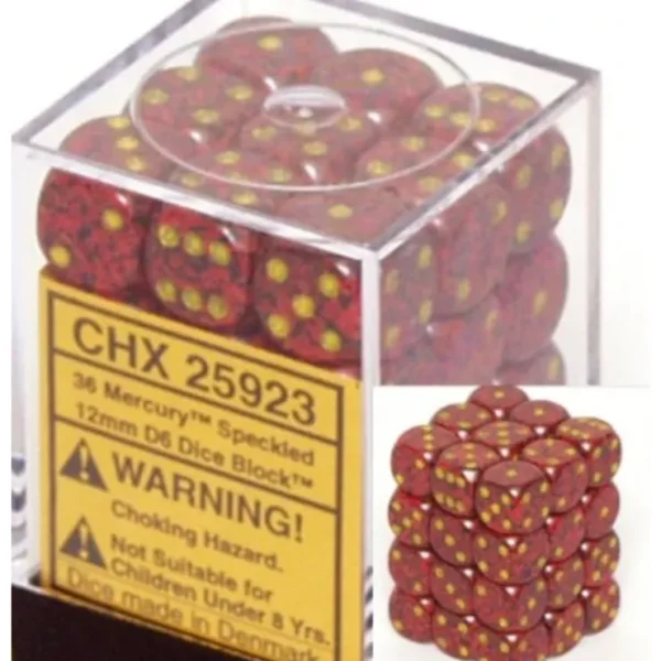 Best Mercury: Speckled 36d6 12mm Dice Block CHX 25923 - Miniature Marvels: Airplane Models & Painted Dice Dice