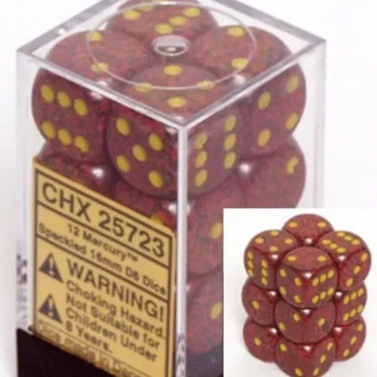 Fashion Mercury: Speckled 12d6 16mm Dice Set CHX 25723 - Miniature Marvels: Airplane Models & Painted Dice Dice