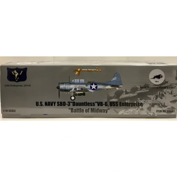 Merit International 88001 1:18 SBD-3 Dauntless Battle of Midway - Miniature Marvels: Airplane Models & Painted Dice* Airplane Model