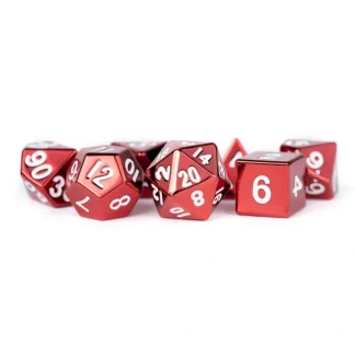 Sale Metal Dice: 16mm Painted Polyhedral Dice Set of 7: Red MET 011 - Miniature Marvels: Airplane Models & Painted Dice Dice