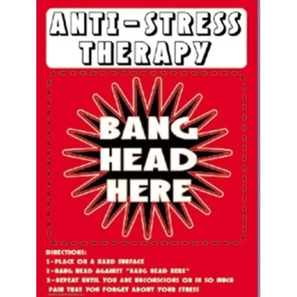 Flash Sale Metal Tin Sign "Anti-Stress Therapy BANG HEAD HERE" Funny Man Cave Home Decor #H - Miniature Marvels: Airplane Models & Painted Dice Egpull