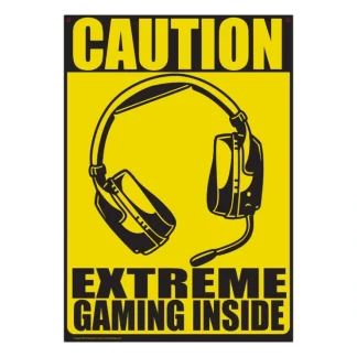 Store Metal Tin Sign "Caution: Extreme Gaming Inside" Bedroom Gamer Wall Decor #H-21 - Miniature Marvels: Airplane Models & Painted Dice Egpull
