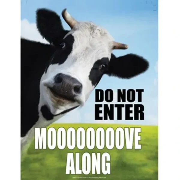 Best Sale Metal Tin Sign "Do Not Enter: MOOOOOOOOOVE ALONG" Funny Cow Wall Decor #B-101 - Miniature Marvels: Airplane Models & Painted Dice Egpull