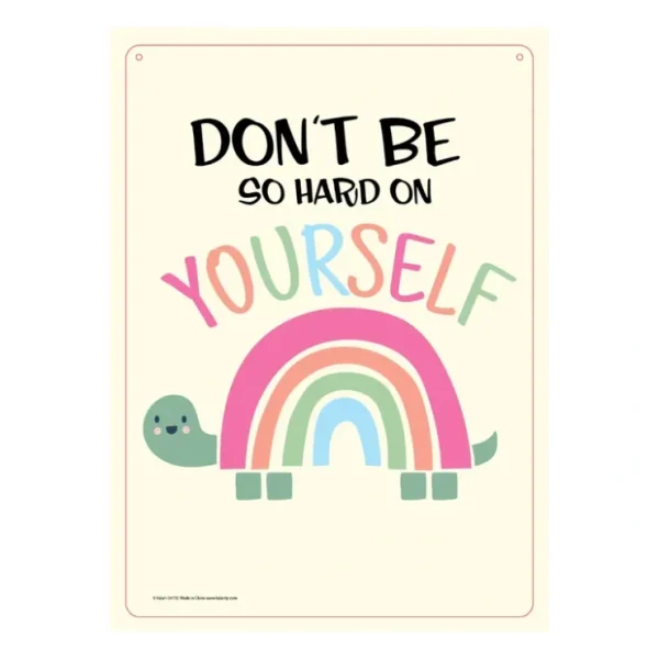 Sale Metal Tin Sign "Don't Be So Hard On Yourself" Beroom / Office Wall Decor #G-101 - Miniature Marvels: Airplane Models & Painted Dice Egpull