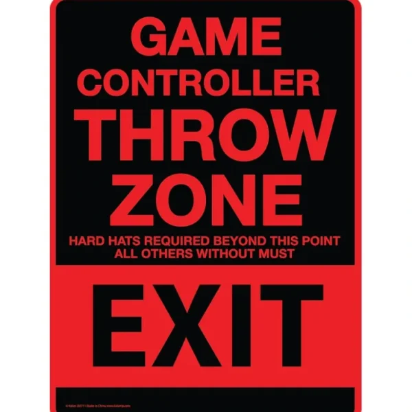 Fashion Metal Tin Sign "Game Controller THROW ZONE" Bedroom Gamer Wall Decor #F-101 - Miniature Marvels: Airplane Models & Painted Dice Egpull