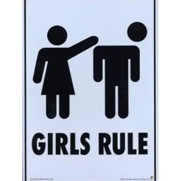 Discount Metal Tin Sign "GIRLS RULE" Funny Bedroom Office Wall Decor Gift #D-101 - Miniature Marvels: Airplane Models & Painted Dice Egpull