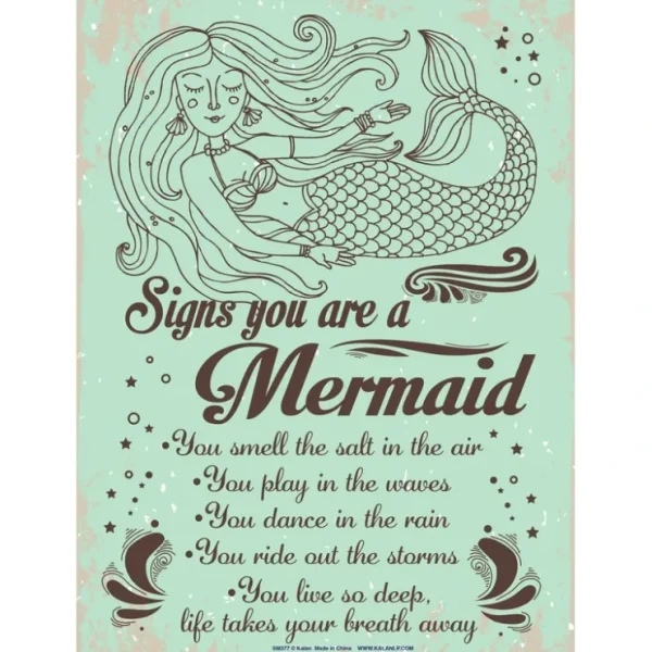 Cheap Metal Tin Sign "Signs You are a Mermaid ..." Bedroom Home Office Wall Decor #H01 - Miniature Marvels: Airplane Models & Painted Dice Egpull