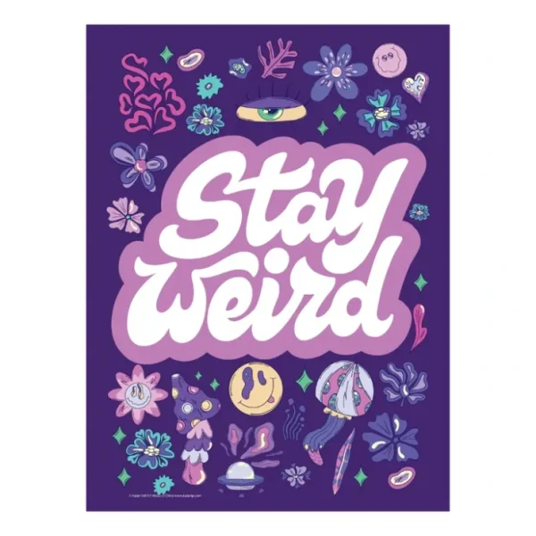 Flash Sale Metal Tin Sign "STAY WEIRD" Bedroom Office Home Kitchen Wall Decor #G-101 - Miniature Marvels: Airplane Models & Painted Dice Egpull