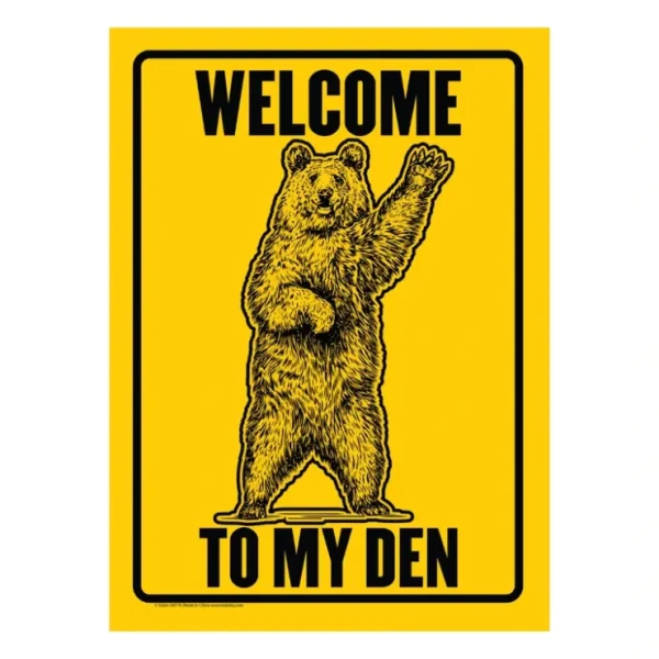 Best Sale Metal Tin Sign "Welcome To My Den" Waving Funny Bear Home Wall Decor #H-101 - Miniature Marvels: Airplane Models & Painted Dice Egpull