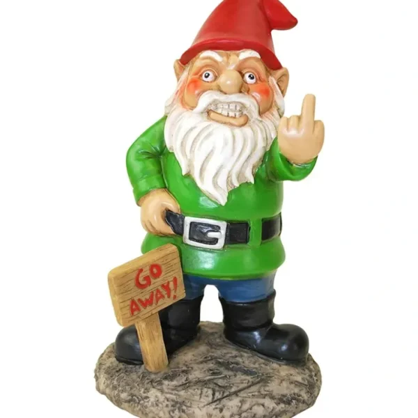 Outlet Middle Finger Garden Gnome - Go Away Statue Yard Art Outdoor Sculpture-Figurine - Miniature Marvels: Airplane Models & Painted Dice Egpull